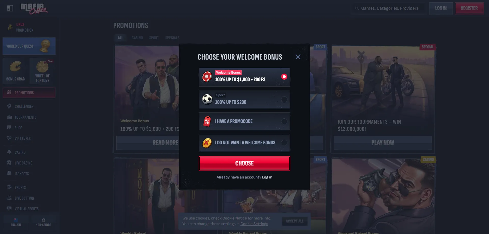 Mafia Casino NZ registration — sign up in minutes with email or Google